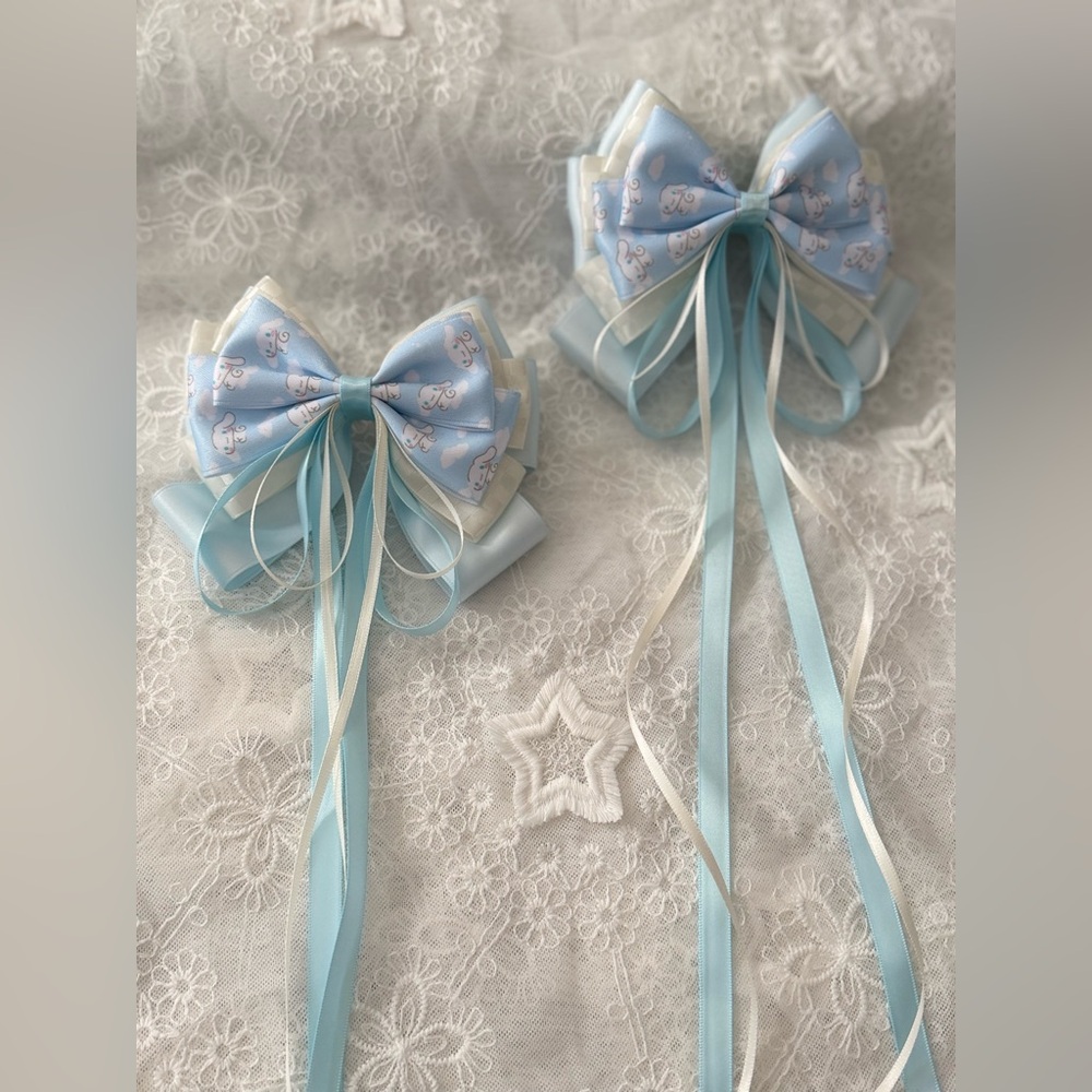 New Cinnamoroll Blue Ribbon Hair Bows